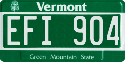 VT license plate EFI904