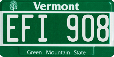 VT license plate EFI908