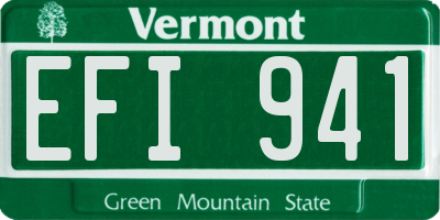 VT license plate EFI941