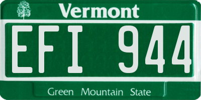 VT license plate EFI944