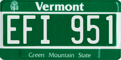VT license plate EFI951