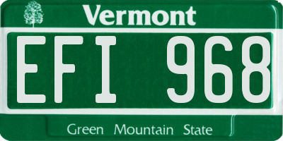 VT license plate EFI968