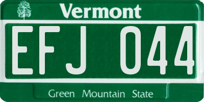 VT license plate EFJ044