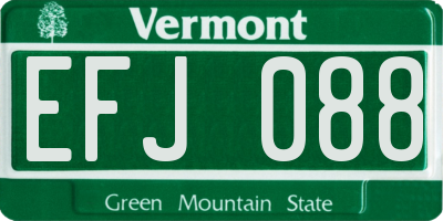VT license plate EFJ088