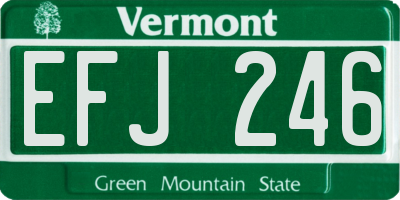 VT license plate EFJ246