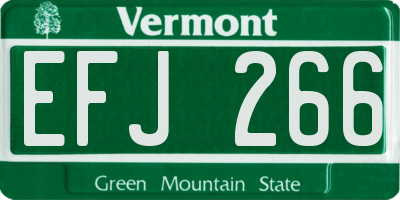 VT license plate EFJ266
