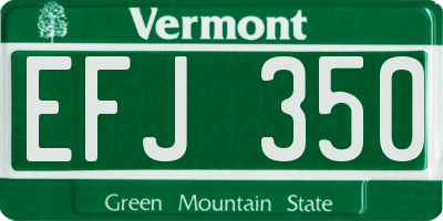 VT license plate EFJ350