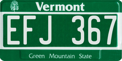 VT license plate EFJ367