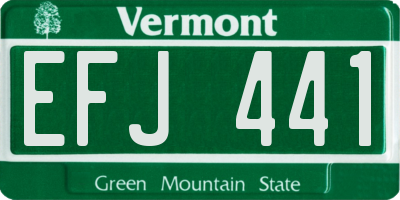 VT license plate EFJ441