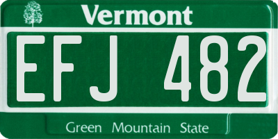 VT license plate EFJ482