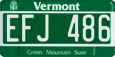VT license plate EFJ486