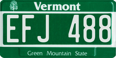 VT license plate EFJ488