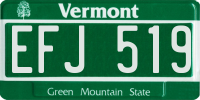 VT license plate EFJ519