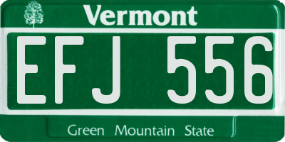 VT license plate EFJ556