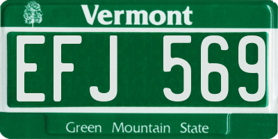 VT license plate EFJ569
