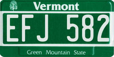 VT license plate EFJ582