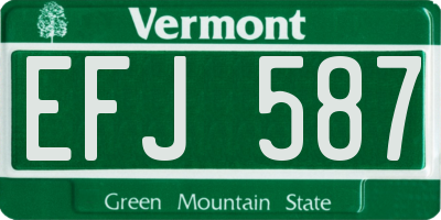 VT license plate EFJ587