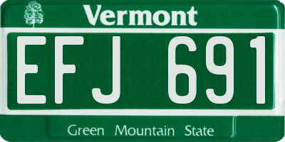 VT license plate EFJ691
