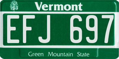 VT license plate EFJ697