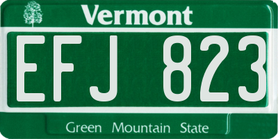 VT license plate EFJ823