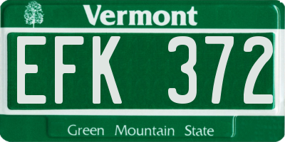 VT license plate EFK372