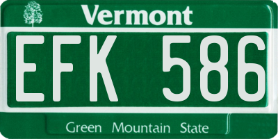 VT license plate EFK586