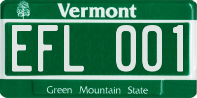 VT license plate EFL001