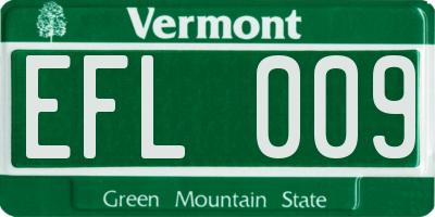 VT license plate EFL009