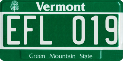 VT license plate EFL019