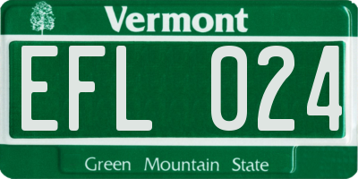 VT license plate EFL024