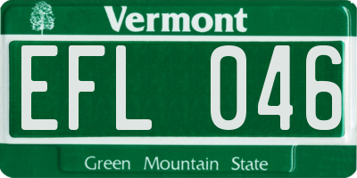 VT license plate EFL046