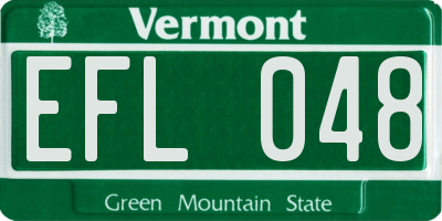 VT license plate EFL048