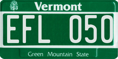 VT license plate EFL050