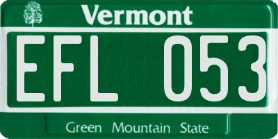 VT license plate EFL053