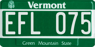 VT license plate EFL075