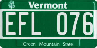 VT license plate EFL076