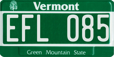VT license plate EFL085
