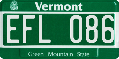 VT license plate EFL086