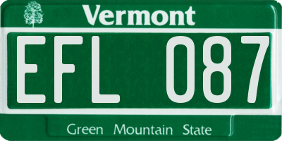 VT license plate EFL087