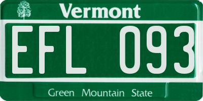 VT license plate EFL093