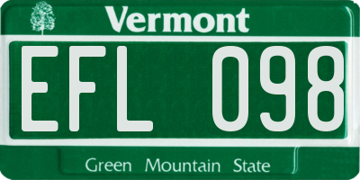 VT license plate EFL098