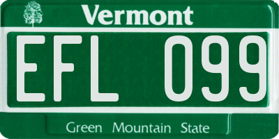 VT license plate EFL099