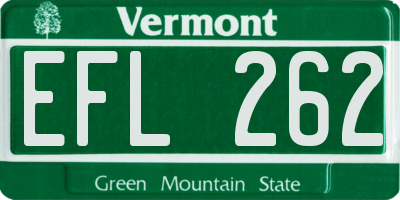 VT license plate EFL262