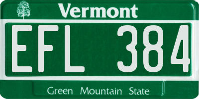 VT license plate EFL384