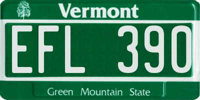 VT license plate EFL390