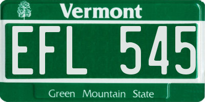 VT license plate EFL545