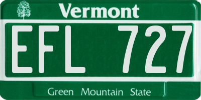 VT license plate EFL727