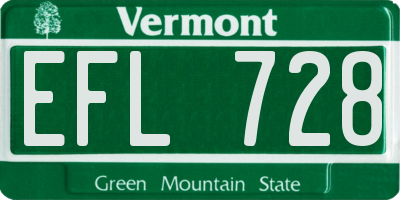 VT license plate EFL728