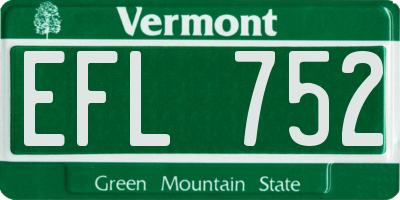VT license plate EFL752