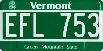 VT license plate EFL753